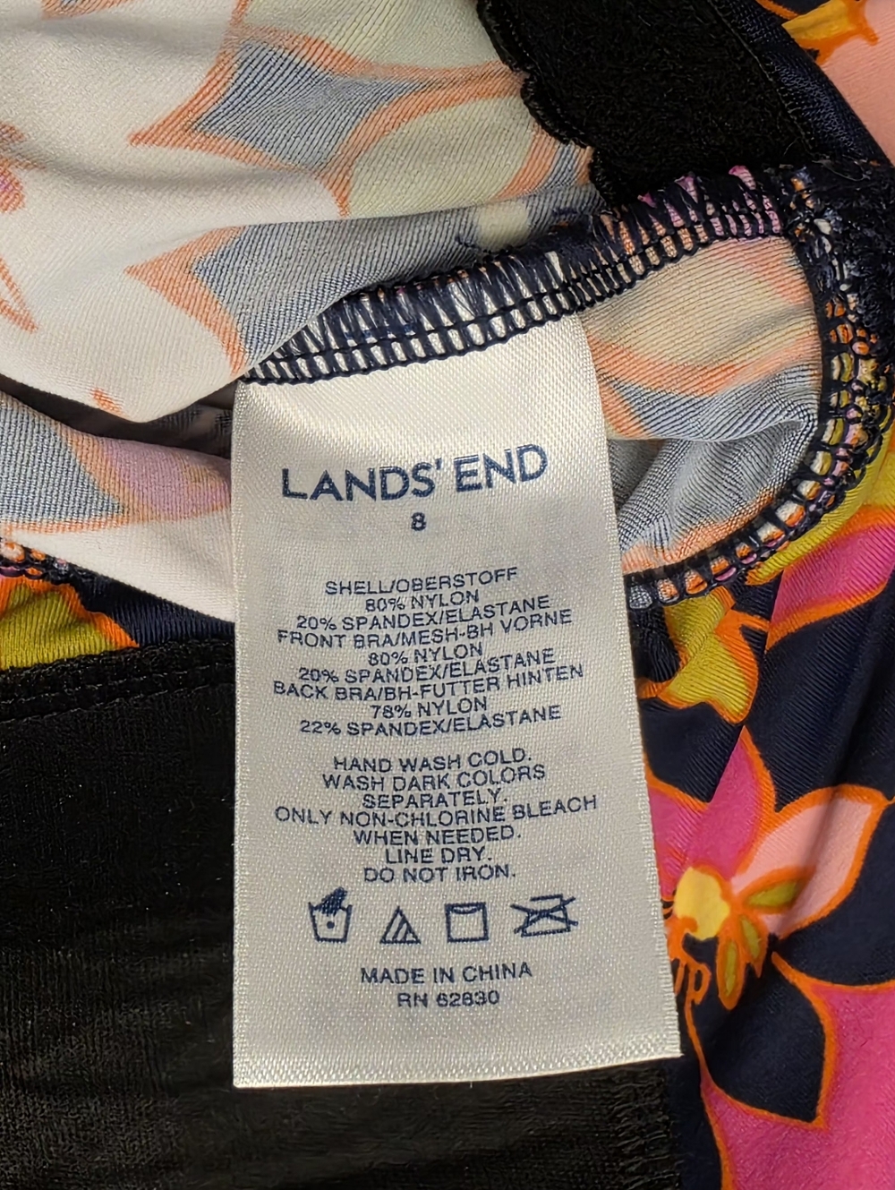 Lands' End Floral Tankini Sz 8 - Picture 4 of 4